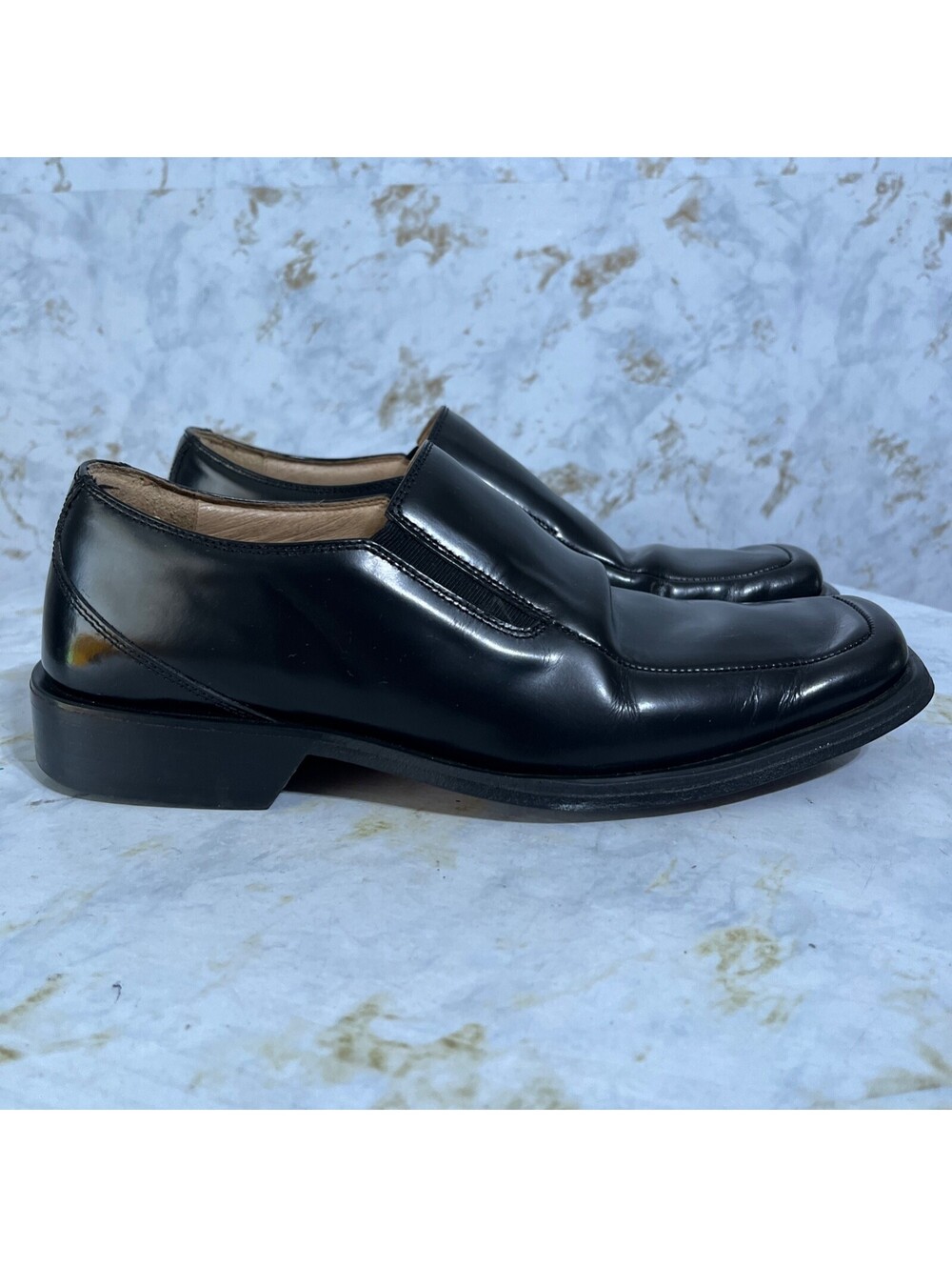Kenneth Cole NY Mens Size 9M Dress Shoes Black Leather Comfort Square Toe Loafer